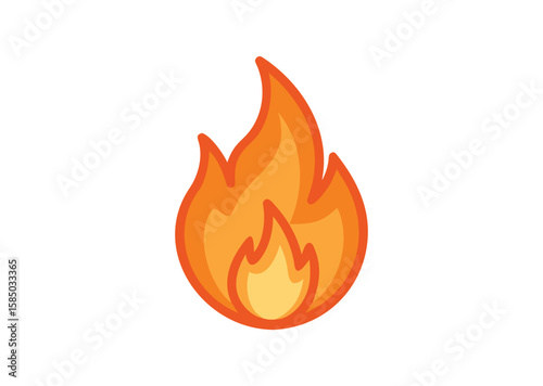 Orange Fire Flame Vector, Fire Flame Icon Illustration