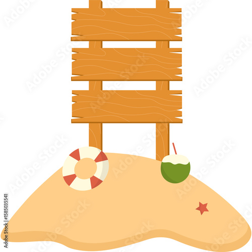 Summer Beach Sign Illustration
