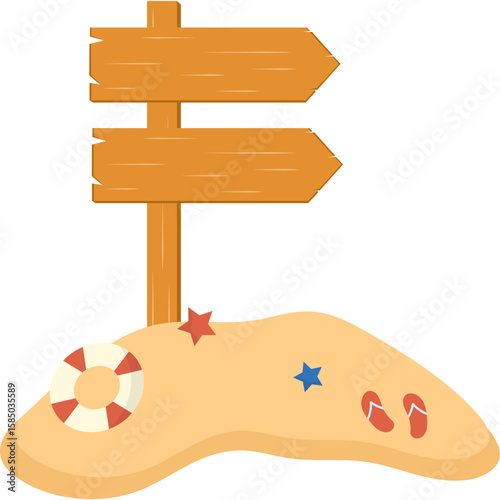 Summer Beach Sign Illustration
