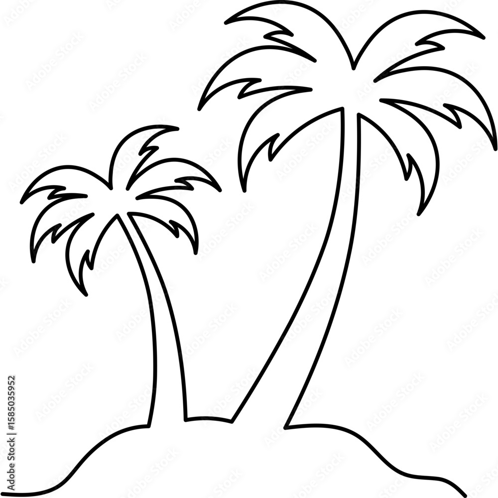 Obraz premium Continuous Line Palm Tree 