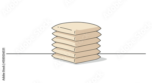 Stacked sacks flat minimalist illustration on transparent background vector svg and png

