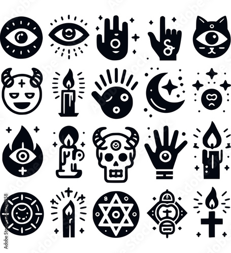 Okkulte Zeichen Asmodeus & Symbole als Vektor-Icons - 6