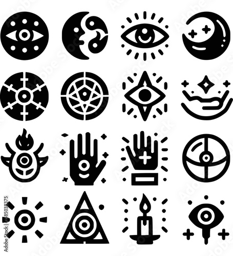 Okkulte Zeichen Asmodeus & Symbole als Vektor-Icons - 2
