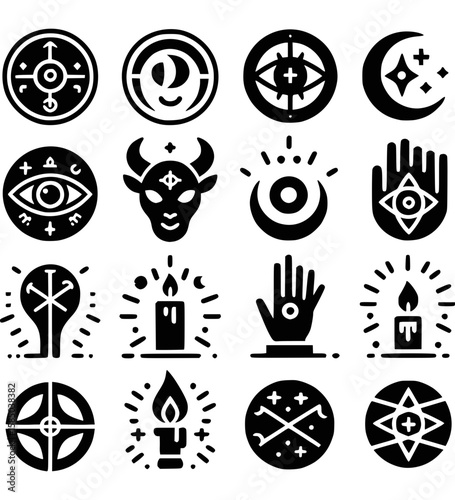 Okkulte Zeichen Asmodeus & Symbole als Vektor-Icons - 9