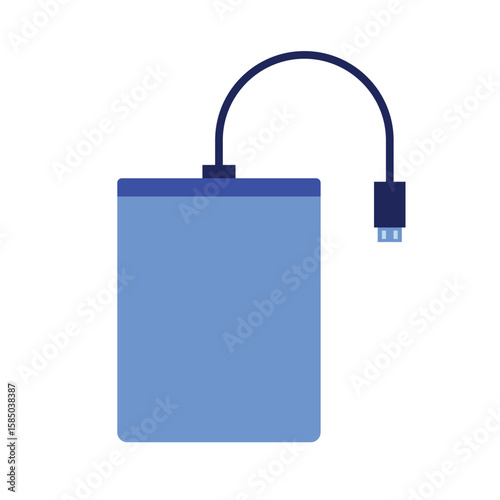 Illustration hard disk cable wire unique isolated