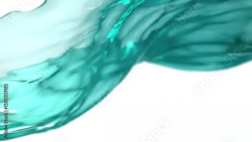 Teal liquid splash isolated background