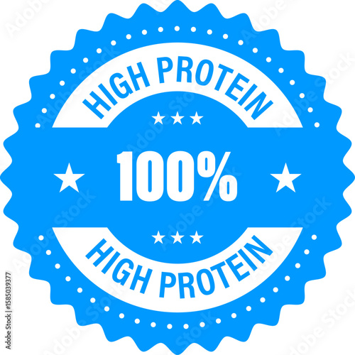 High protein vector stamp. excellent source of high protein' vector icon badge