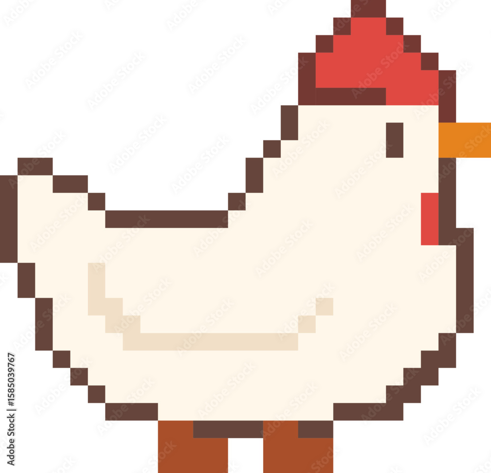 Fototapeta premium pixel illustration of chicken