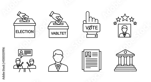 Election Vector Icon Set | Voting, ballot box, candidate, campaign, democracy, election, public service, government, politics icons