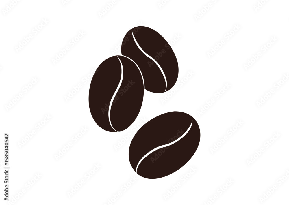 Fototapeta premium Coffee bean Vector, Coffee bean Icon Illustration