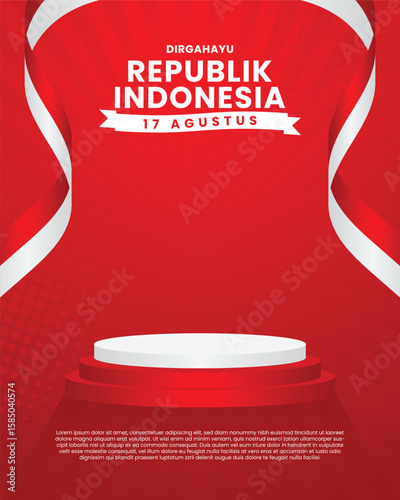 Banner podium display 80th indonesia independence day