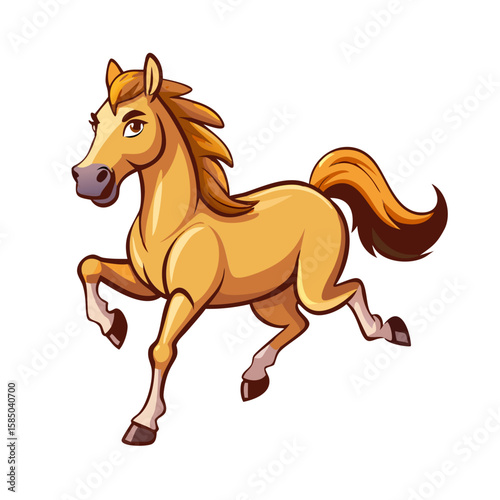 Beautiful cartoon horse running 