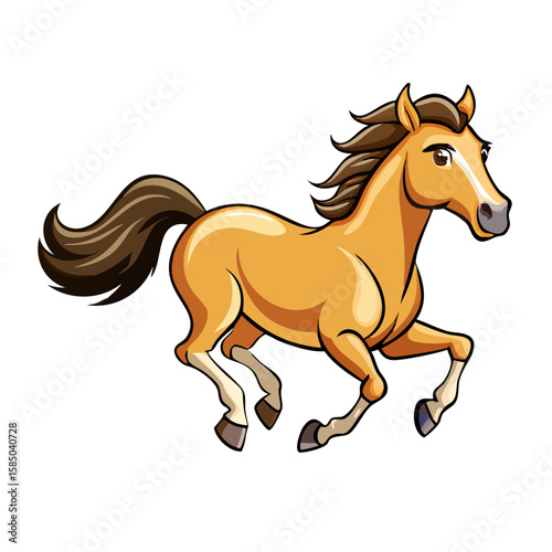 Beautiful cartoon horse running 