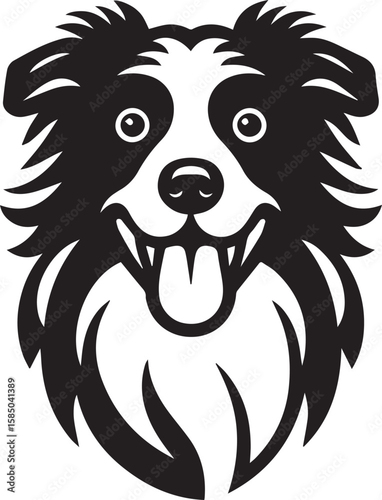 Fototapeta premium Border Collie Dog Vector – Silhouette 
