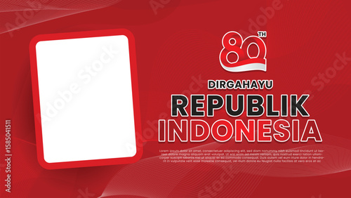 banner indonesia independence day with frame