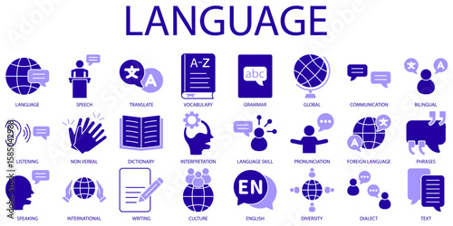 Set of language Icons or symbols Vector fully editable file.