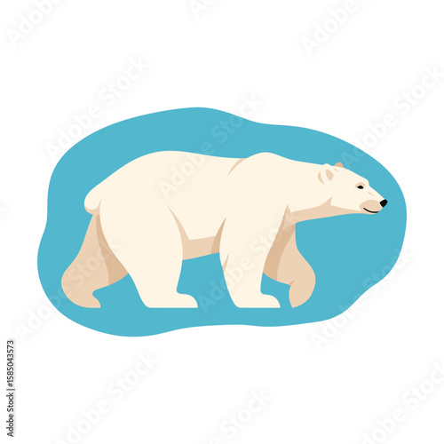 White polar bear on a blue background, great for arctic, wildlife, or conservation-focused brands