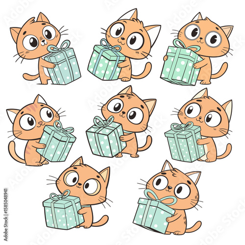 Happy Cats with Gifts