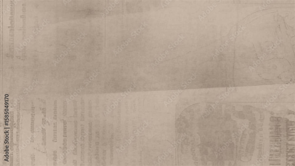 Vintage newspaper background animation. A seamless loop of aged, sepia paper for historical news projects.A seamless, textured background of a faded manuscript for a vintage archival mood.