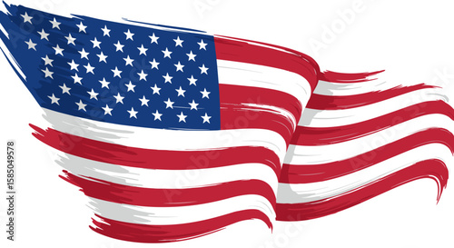 American flag waving in the wind