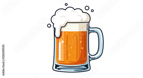 Illustration of a frothy beer mug