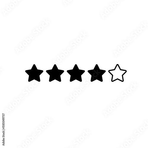 Five stars rating illustration on white background