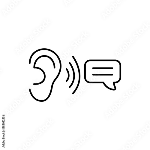 Icon a listening, isolated against a clean background.
