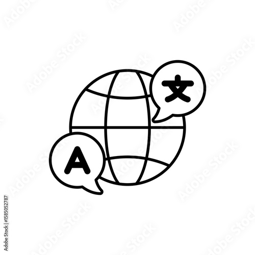 Icon a foreign language, isolated against a clean background.
