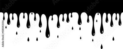 Black and white dripping paint. EPS 10 version.