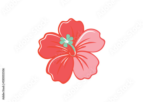 Hibiscus flower Vector, Hibiscus flower Icon Illustration