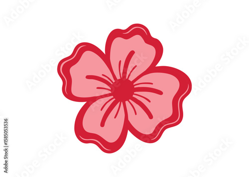 Hibiscus flower Vector, Hibiscus flower Icon Illustration