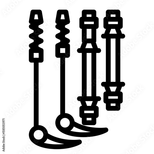 Single bicycle part icon line style clean outline abstract gear mechanic symbol simple shape modern minimal versatile for garage bike maintenance workshop