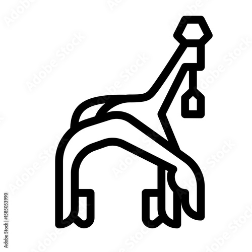 Single bicycle part icon line style clean outline abstract gear mechanic symbol simple shape modern minimal versatile for garage bike maintenance workshop