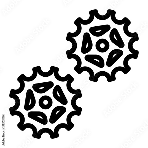 Single bicycle part icon line style clean outline abstract gear mechanic symbol simple shape modern minimal versatile for garage bike maintenance workshop