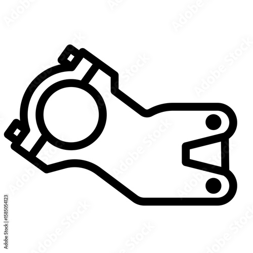 Single bicycle part icon line style clean outline abstract gear mechanic symbol simple shape modern minimal versatile for garage bike maintenance workshop