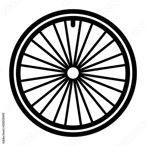 Single bicycle part icon line style clean outline abstract gear mechanic symbol simple shape modern minimal versatile for garage bike maintenance workshop