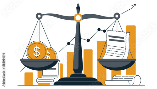 construction sign, with a gold dollar symbol on a balanced scale, embodies the ongoing development of financial justice and business equality