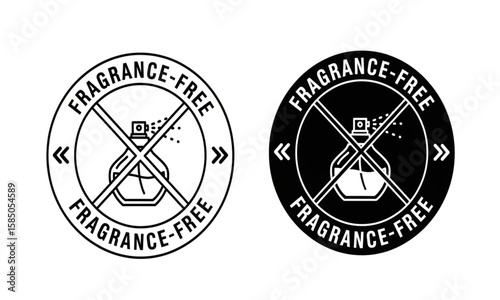 Fragrance-Free Circle Icon | Cosmetic Allergen Warning Symbol for Sensitive Skin Products, Labels and Packaging
