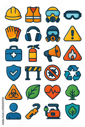 HSE safety environment icons