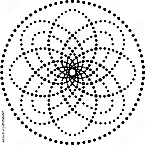 Abstract background with dotted metabolic pattern, vector illustration. Geometric texture in the form of infinity.