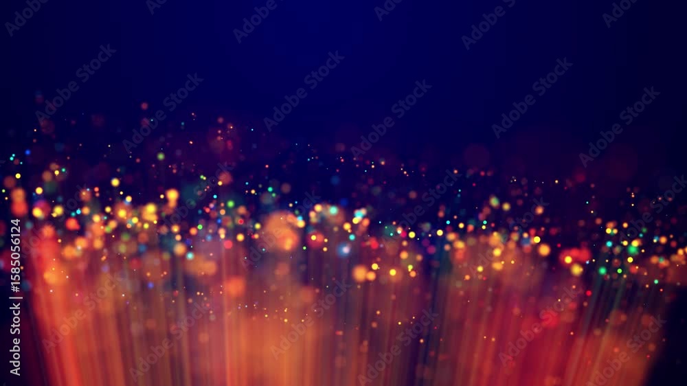 Amazing bokeh for fantastic background in 4k. Luma matte as alpha channel. Magic multicolored sparkles of light with rays form flickering abstract simple structures like fiber optic or laser show.