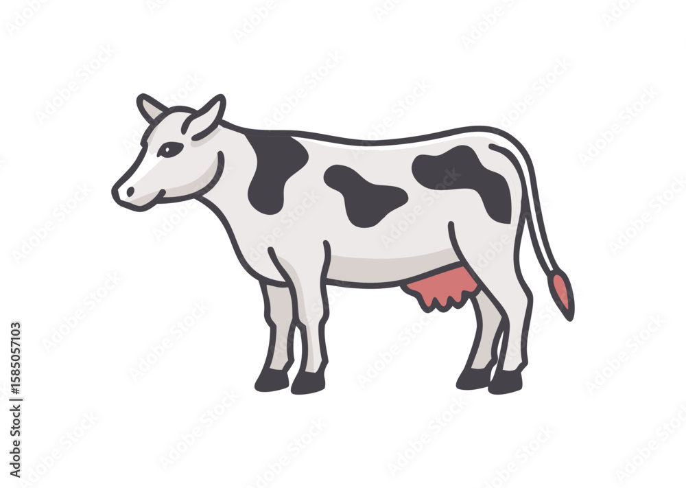 Fototapeta premium Cow Vector, Cow Icon Illustration