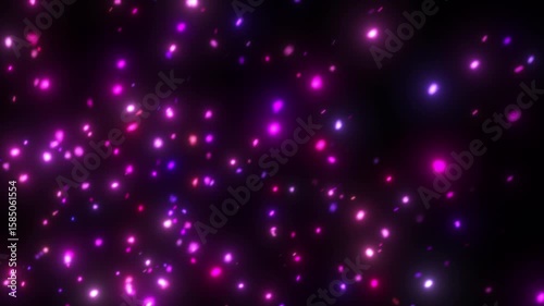 4K Pink Purple Glowing Particles Background Abstract Light Bokeh Overlay Animation. Magical sparkle effect for motion design.