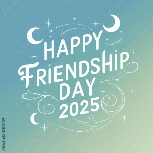 Photo of a delightful friendship day 2025 design with moons and stars