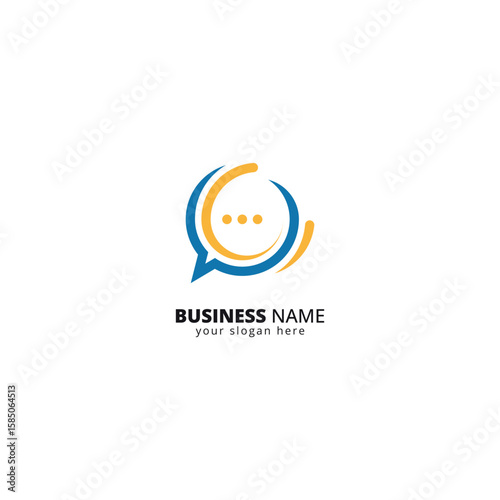 Modern Letter C Chat Logo with Message Bubble and Dots. Communication and Support Symbol for Tech Company.