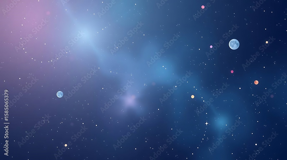 Abstract cosmic backdrop featuring twinkling stars and celestial bodies Abstract cosmic backdrop featuring twinkling stars and celestial bodies