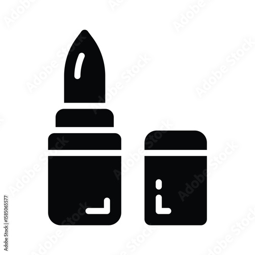 A captivating glyph icon showing lipstick application