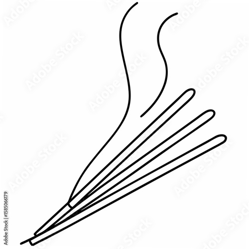 Incense sticks with smoke aroma burning