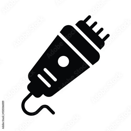 An editable glyph icon of beard trimmer machine