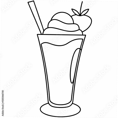 Tall glass with whipped cream and apple smoothie drink